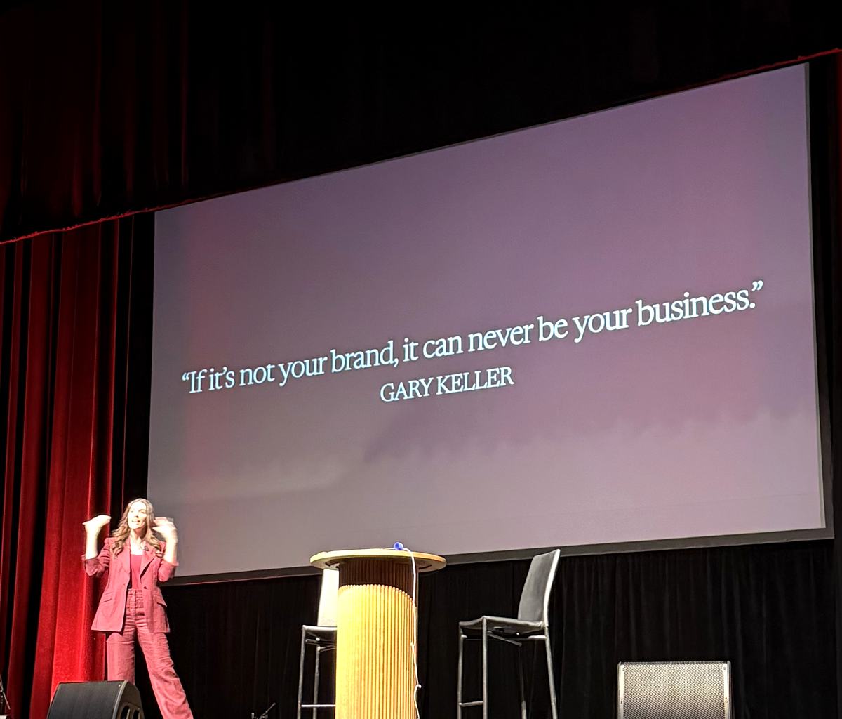 Slide quoting Gary Keller, if it is not your brand it can never be your business
