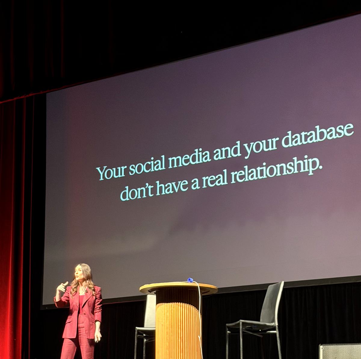 Slide reading your social media and your database do not have a real relationship