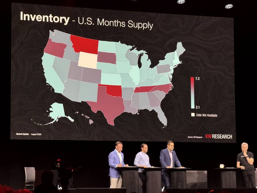 Heat map of the United States showing months supply of inventory by state